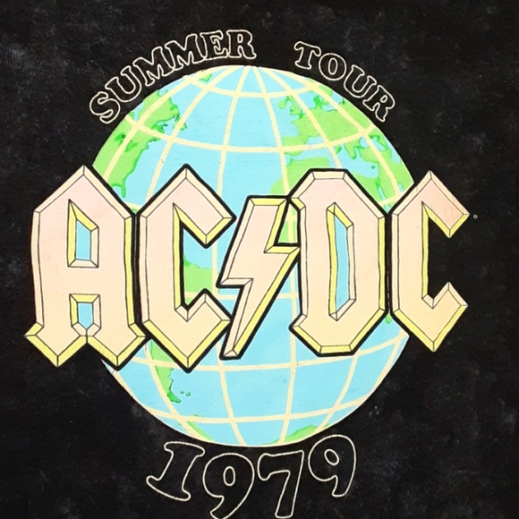 AC⚡DC ROCK BAND Sumner Tour 1979 Size L WOMENS Color Black Pink - Picture 6 of 7